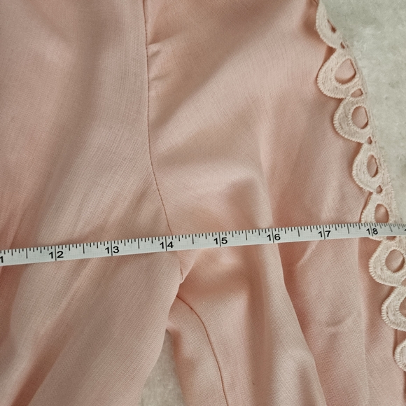 Pink Lace Dress Size S Cottagecore Feminine Coquette Girl Pastel Ruffle Bohemian - Picture 9 of 13